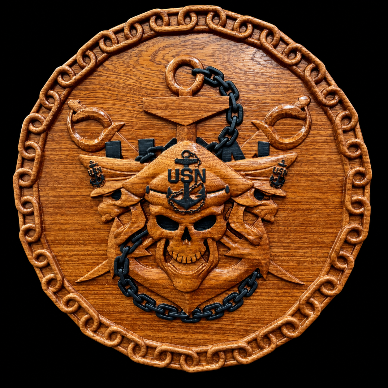 Navy Chief custom CNC carving by Singed Impressions